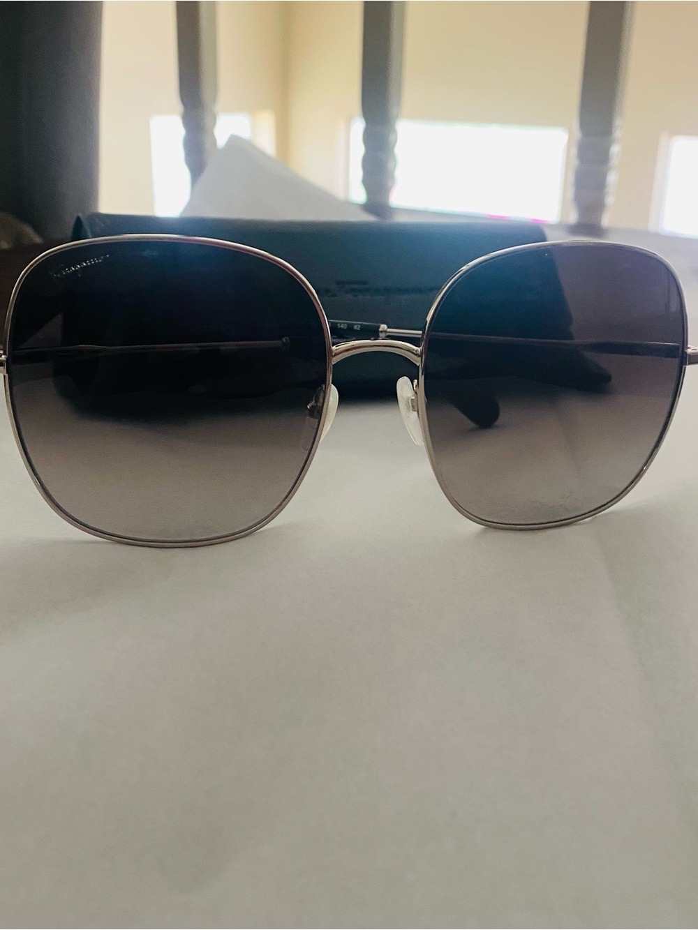 Salvatore Ferragamo SF 300S 041 59mm Womens Silver Grey Gradient Lens Sunglasses